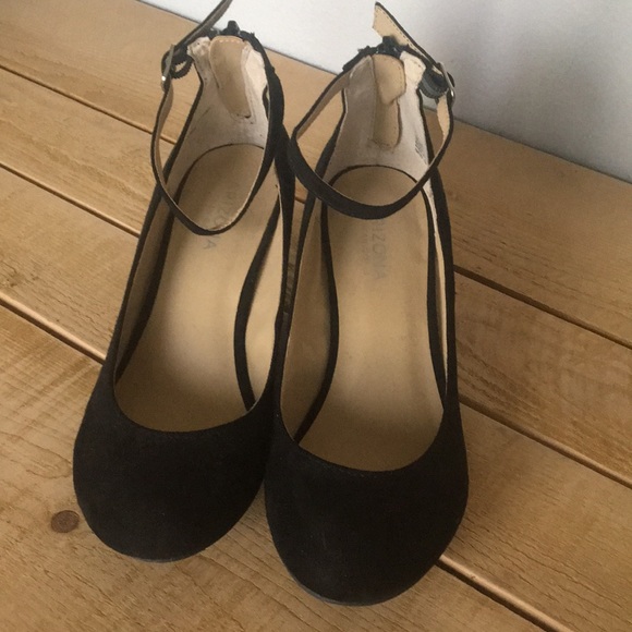 jcpenney Shoes Jcpenny Black Wedge Heels Poshmark